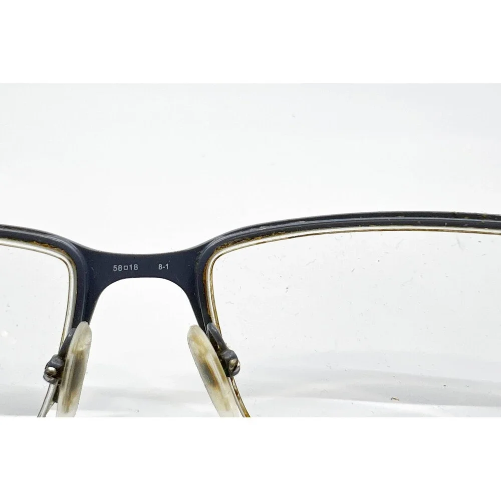 Claiborne Eyeglasses Mens Black Half Rim Rectangle CB220 58-18-150